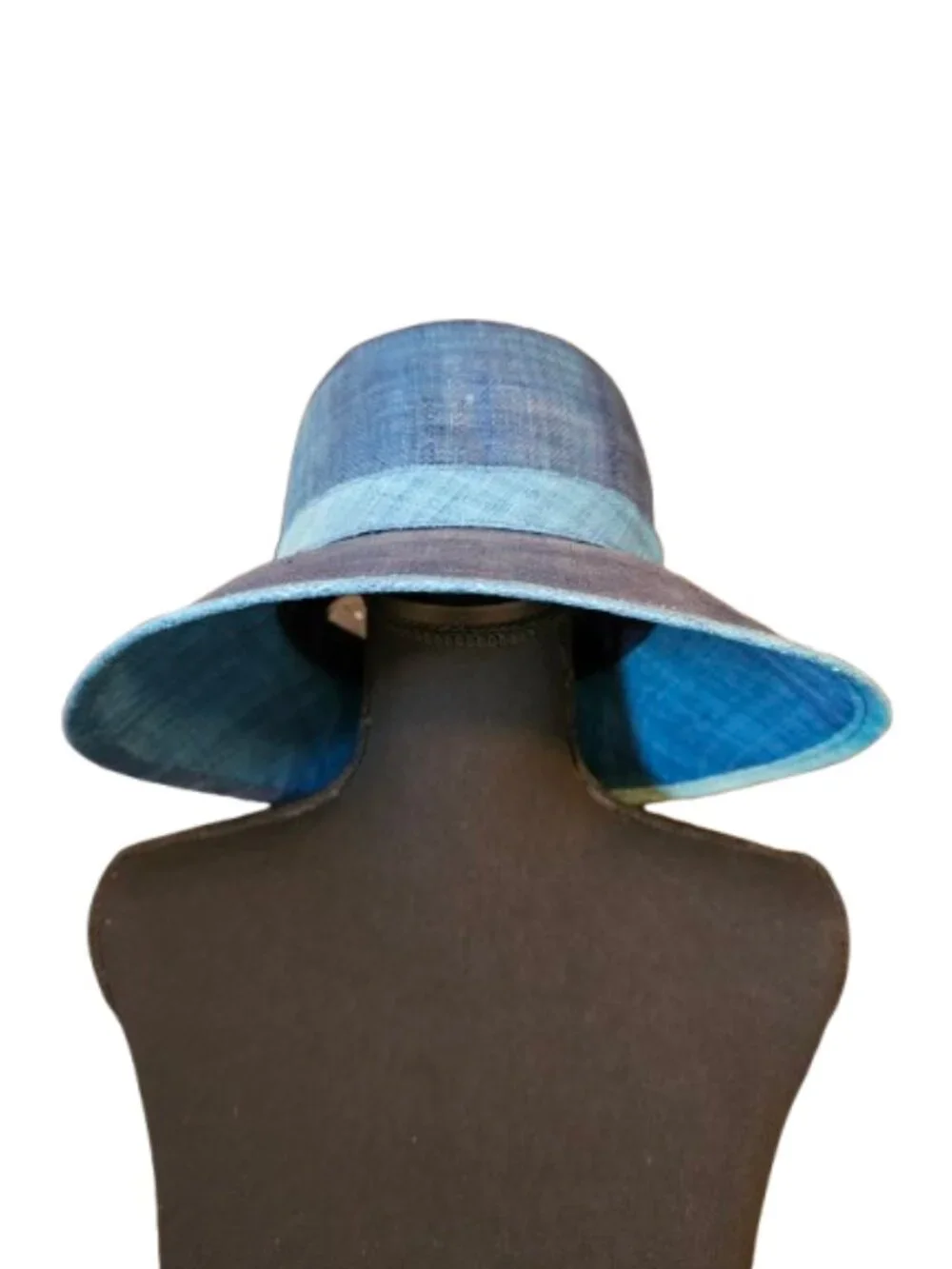 Liz Claiborne Vintage-inspired Blue Green Toned Sinamay Straw Derby Style Hat